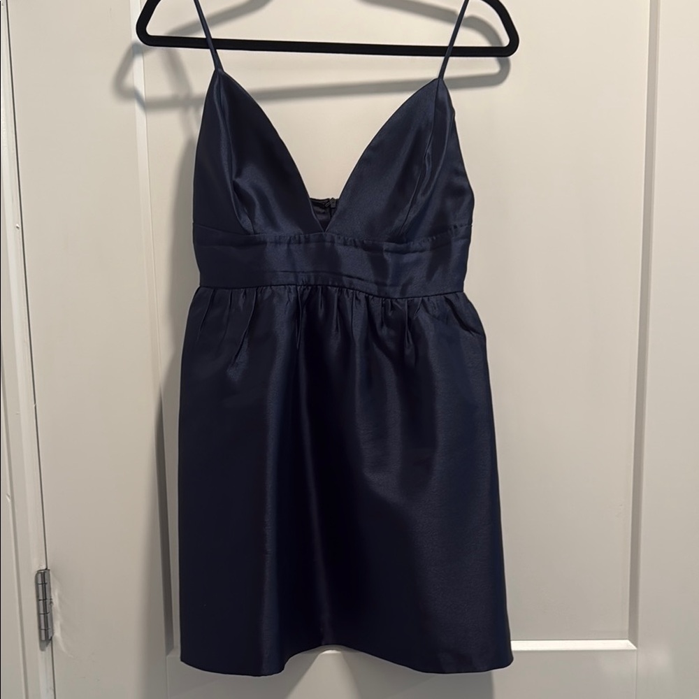 Lulus Blue Babydoll Mini Dress Spaghetti Strap Plunge